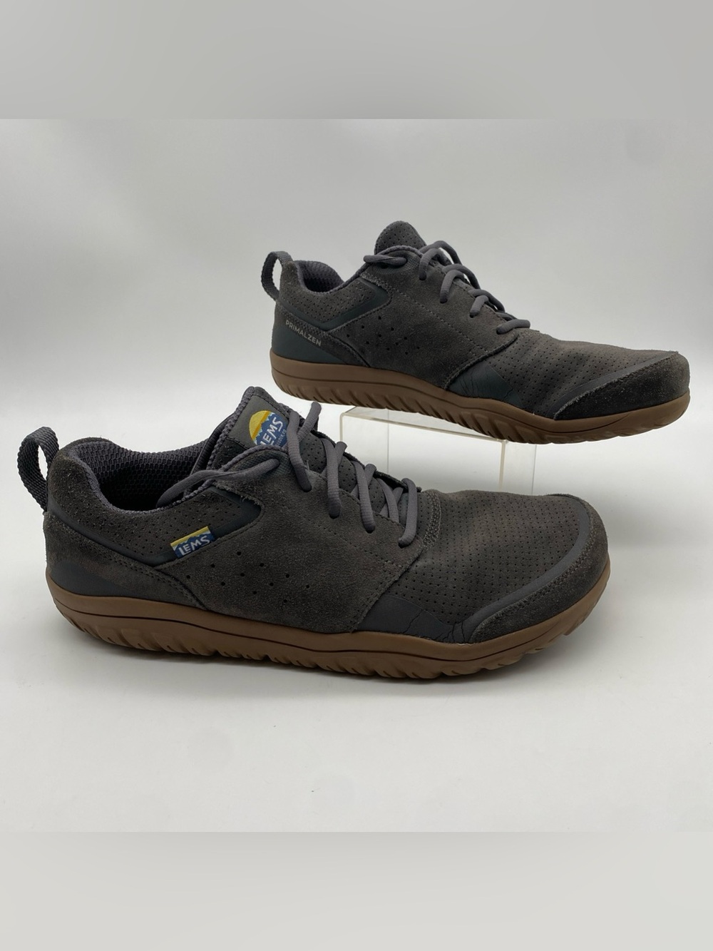 LEMS Primal Zen Suede Shoes Mens 13 Graphite Barefoot Minimalist Sneakers